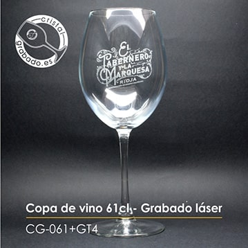 Copa de vino de 61cl de volumen personalizada con logotipo